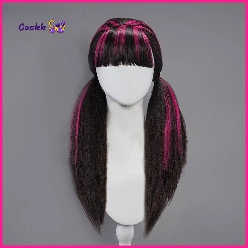 Cosplay Anime Black Hair - Parrucca per cosplay Draculauraa, capelli lunghi