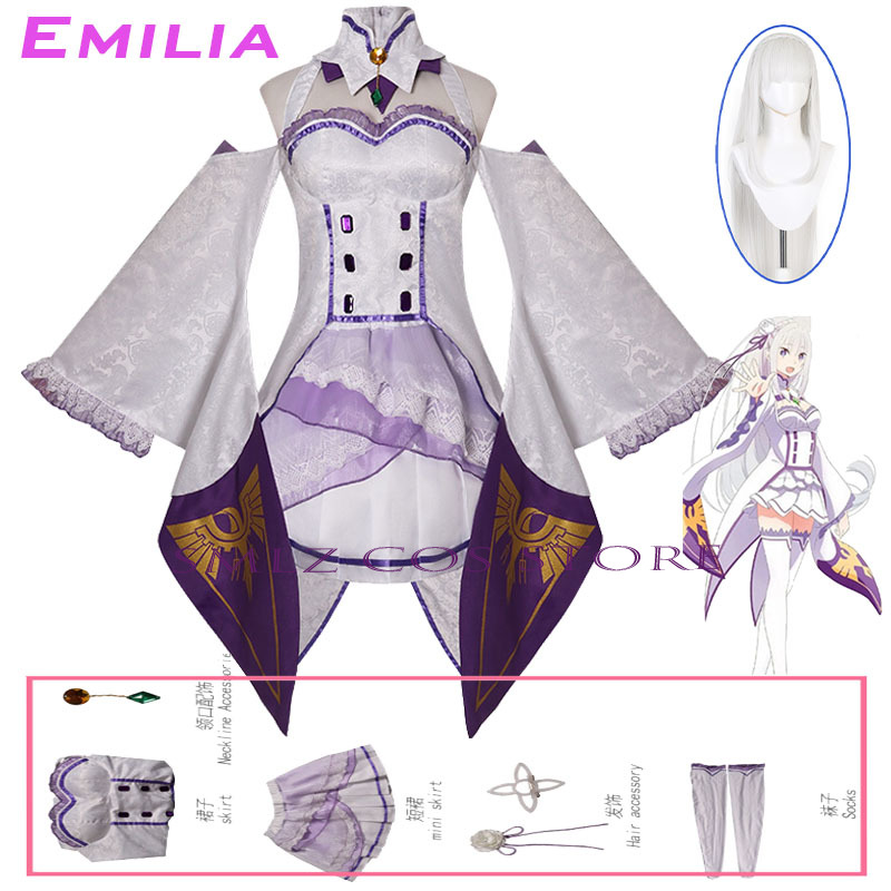 Women Anime Cosplay - Costume Cosplay di Emilia da Re