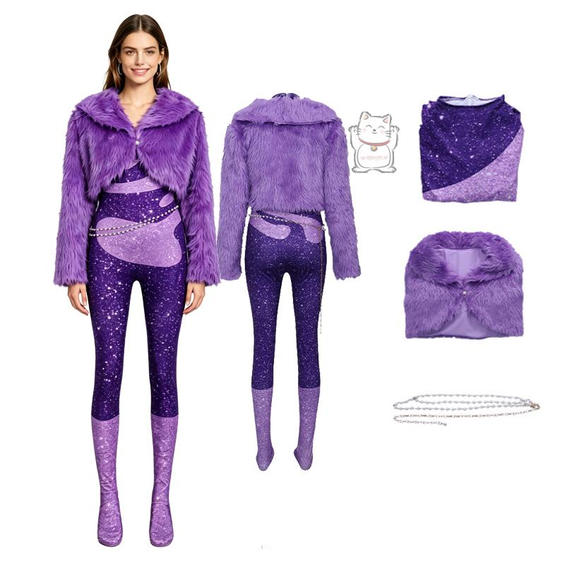 Anime Cosplay Simple - Costume da Palcoscenico in Pelliccia Viola