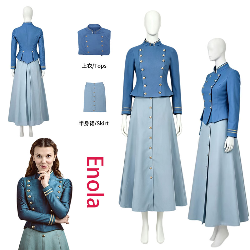 Women Anime Cosplay - Costume Cosplay Enola Holmes WHH Movie,
