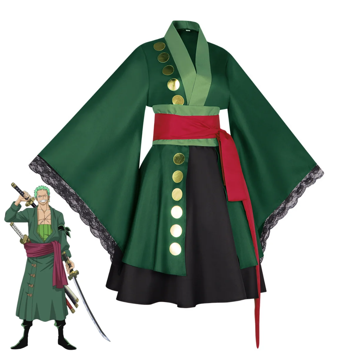 XqAnime Roronoa Zoro Costume C - Anime Zoro Cosplay Female recensione e prezzo