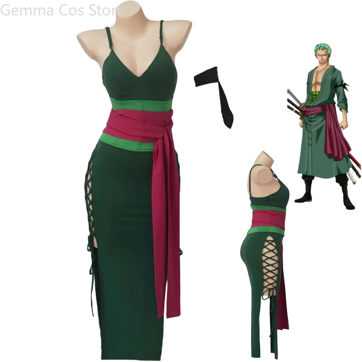 Anime Roronoa Zoro Costume Cos - Anime Zoro Cosplay Female recensione e prezzo